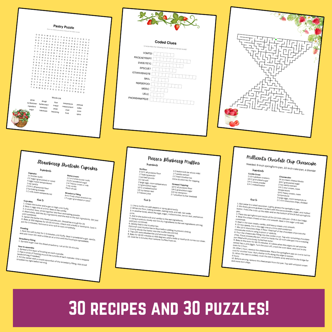 Holly Hart Cozy Mysteries Recipe & Puzzle Pack